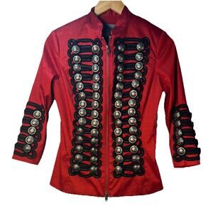 Military parade Red Chiquita Black Braiding gold J V N musician Jacket Band 4